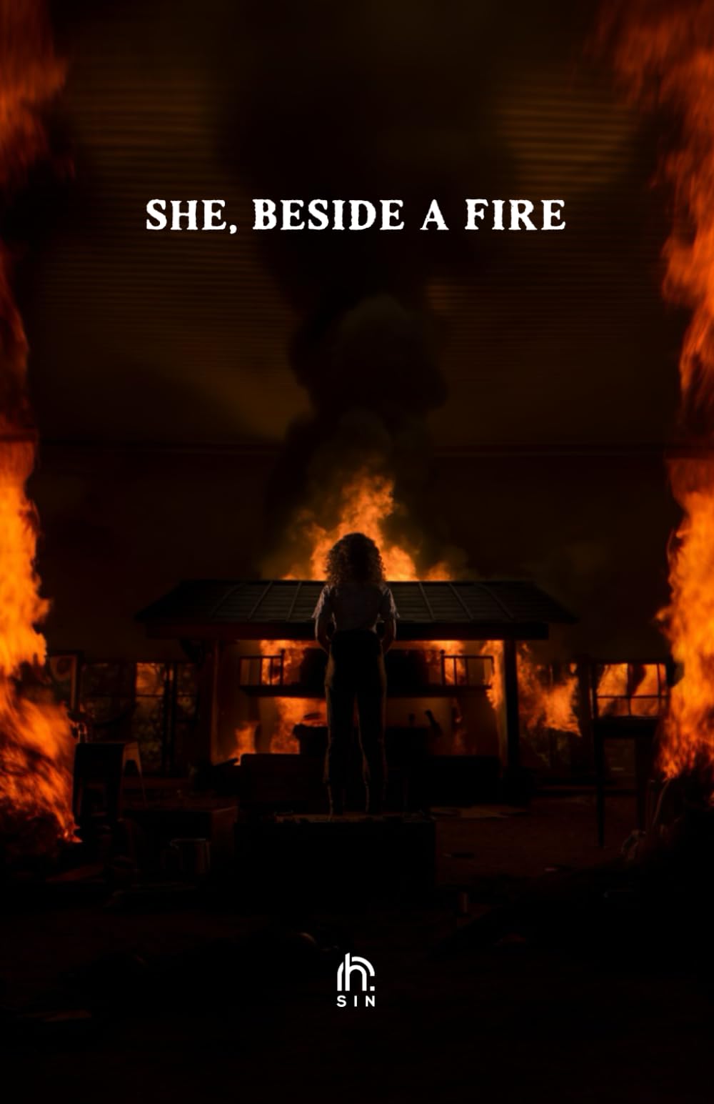 she, beside a fire - 2580