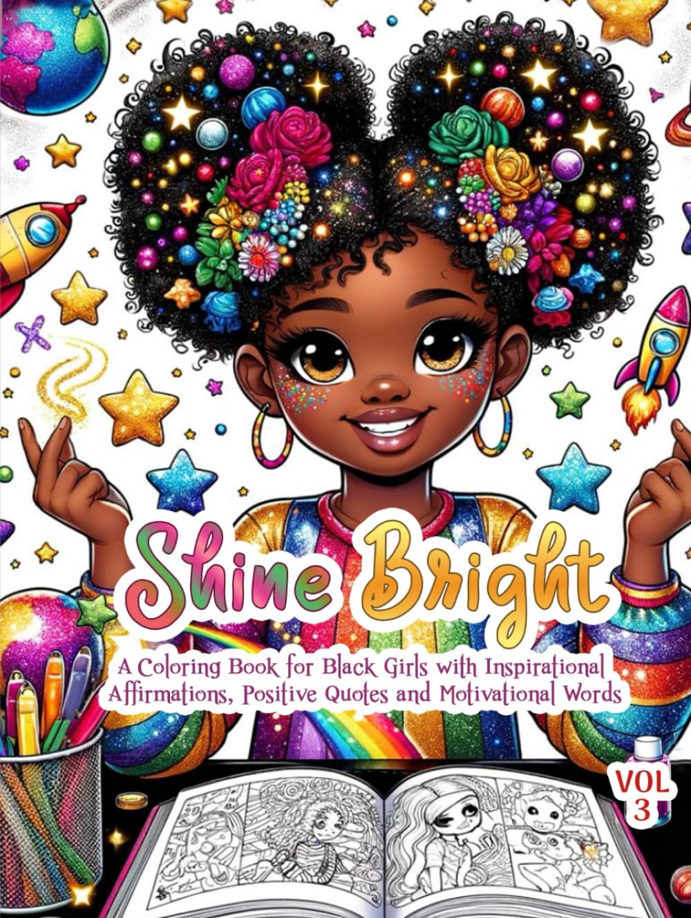 Black Girl Coloring Book With Positive Affirmations, Inspirational Quotes, and Words to feel Empowered, Increase Confidence, and Boost Self Esteem ... and Positive Affirmations for Black Kids) - 3491