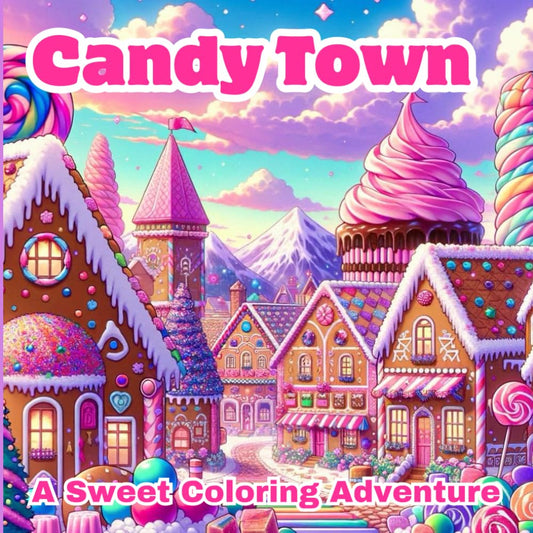 Candy Town: A Sweet Coloring Adventure: 50 Adorable Coloring Pages of a World Made Out of Candy - 1394