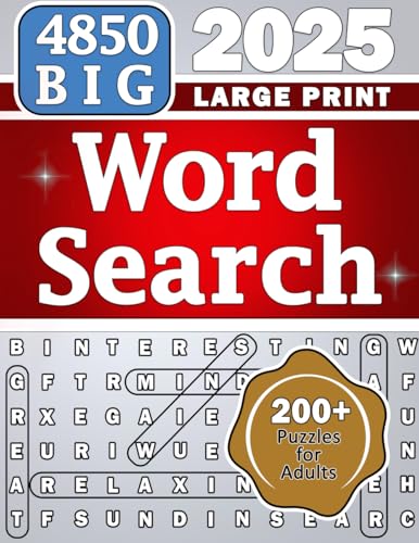 BIG 4850 Word Search Large Print for Adults: 200+ Puzzles (Happy Puzzling!) - 9248