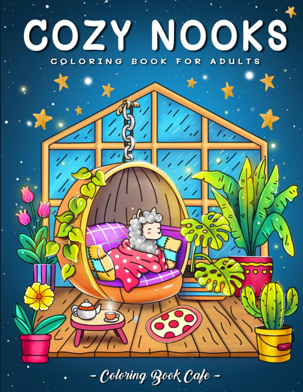 Cozy Nooks: A Coloring Book for Adults and Teens Featuring Cozy Scenes with Adorable Animal Characters for Stress Relief and Relaxation - 3935