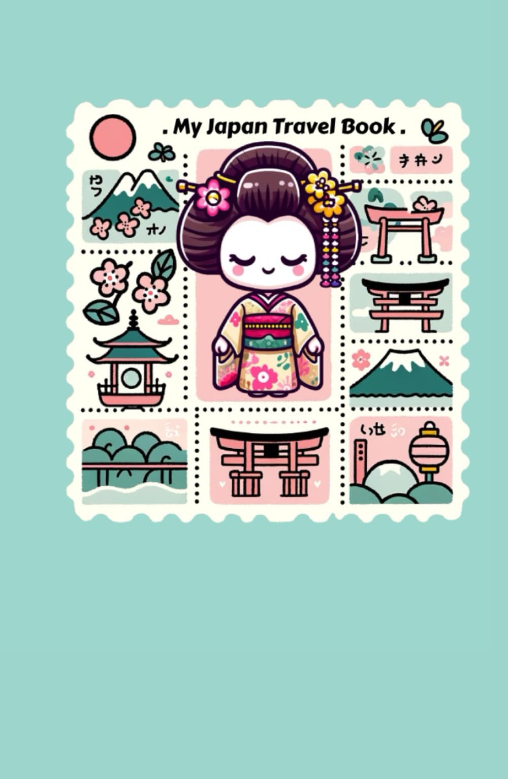 Japan Travel Stamp Book: 4x6 Eki Stamp Booklet for Kids and Adults Featuring Geisha - 626