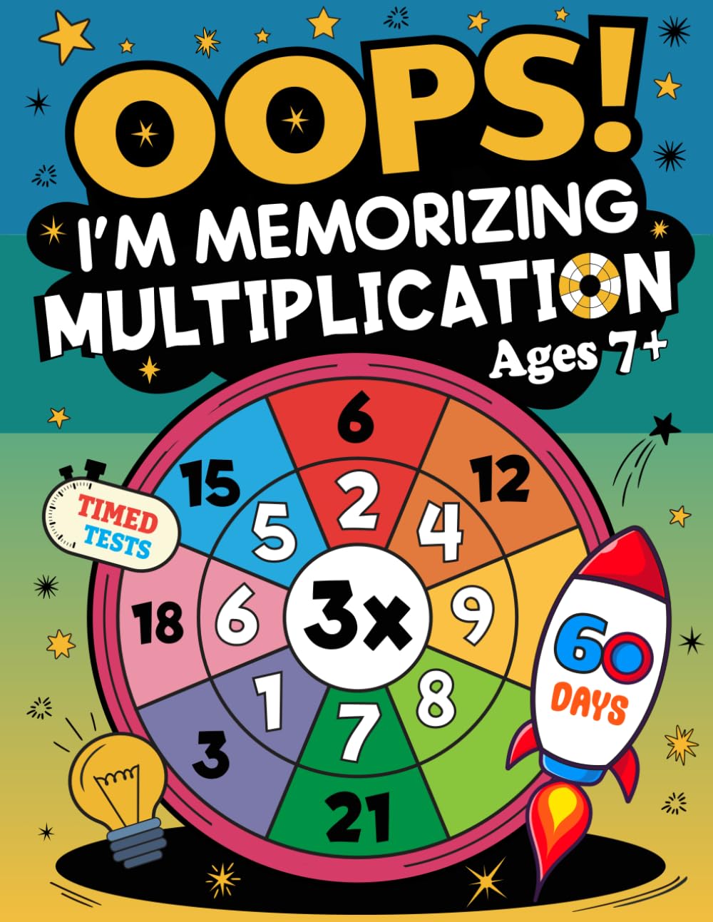 Oops! I'm Memorizing Multiplication: 60 Days of Timed Tests, Multiplication Tables Practice Workbook, 40 Facts per Day, Digits 0-11, Ages 7 and Up - 8057