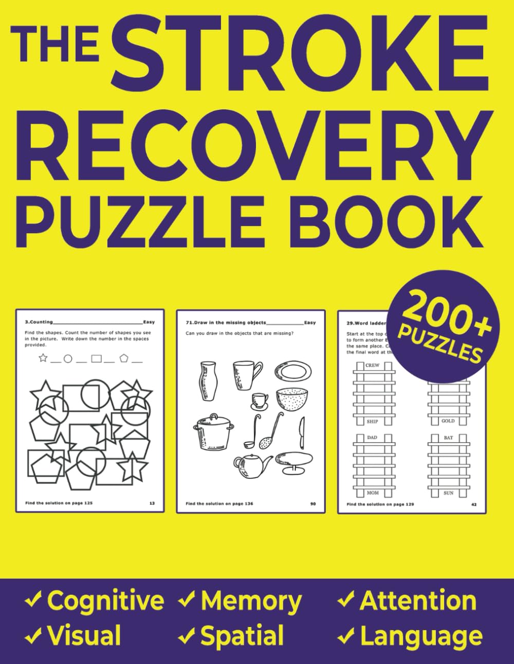 The Stroke Recovery Puzzle Book: Aphasia and Traumatic Brain Injury Rehabilitation Activities and Puzzles to Improve Memory, Attention, Cognitive ... LARGE PRINT (Stroke Injury Recovery Workbook) - 9052