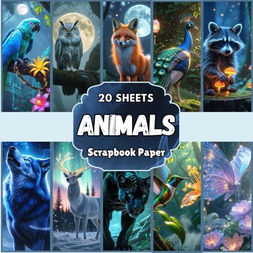 Animals Scrapbook Paper: Glowing Animal-Inspired Designs to Spark Your Creativity for Scrapbooking Cardstock Paper Designer Paper Pads Junk Journal Craft Paper, Decoupage Card Making Supplies - 3431