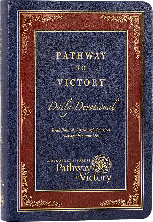 2025 Daily Devotional: Bold, Biblical, Refreshingly Practical Messages for Your Day � by Dr. Robert Jeffress, Navy Blue, Leather-Bound, 1 Pack