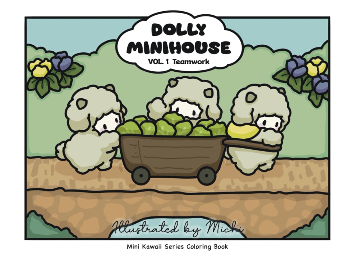Mini Kawaii Series Coloring Book: Dolly Minihouse Vol. 1 Teamwork | Illustrated by Michi - 8574