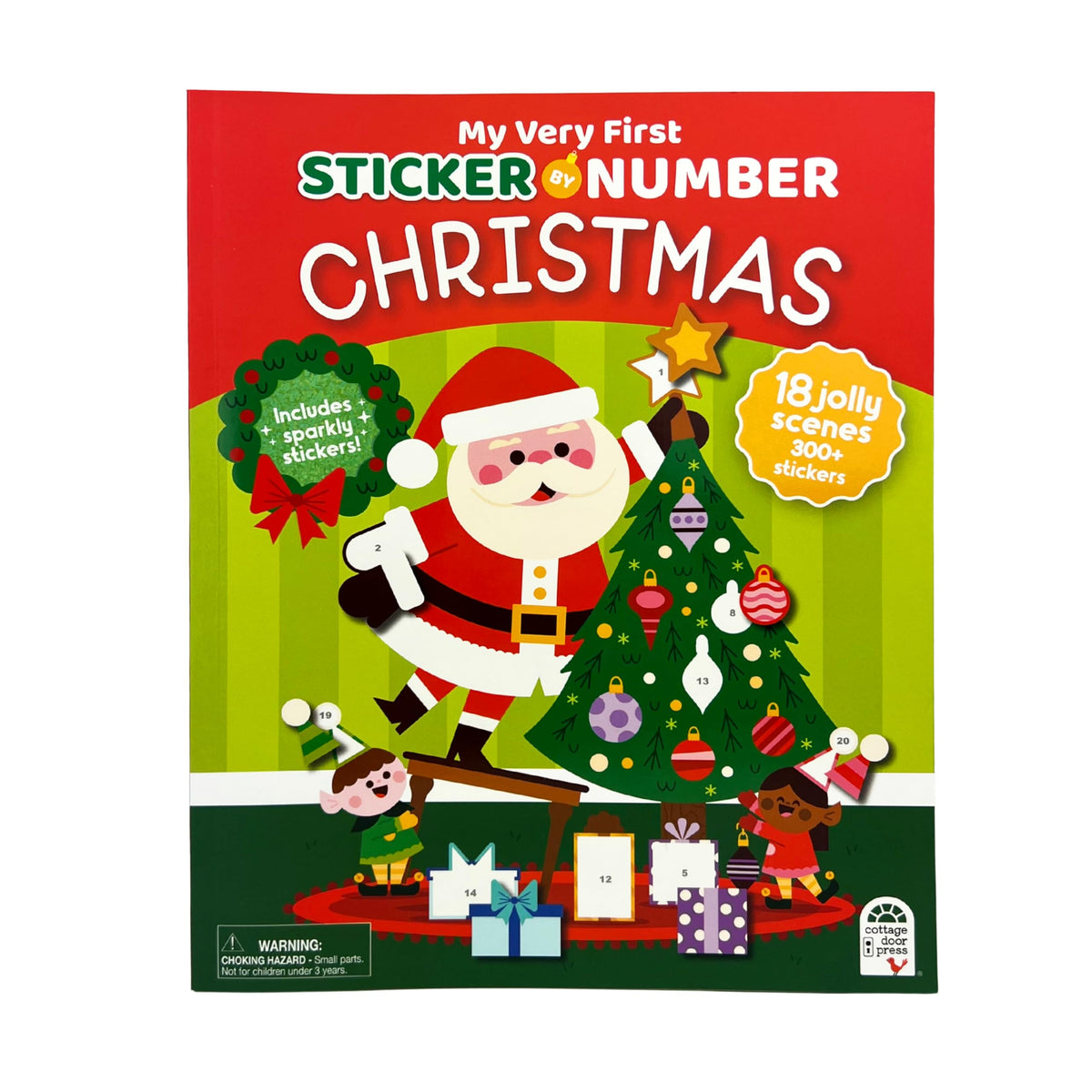 My Very First Sticker by Number Christmas Activity Book, Includes Pull-Out Pages and 300 Stickers, Toddlers and Kids