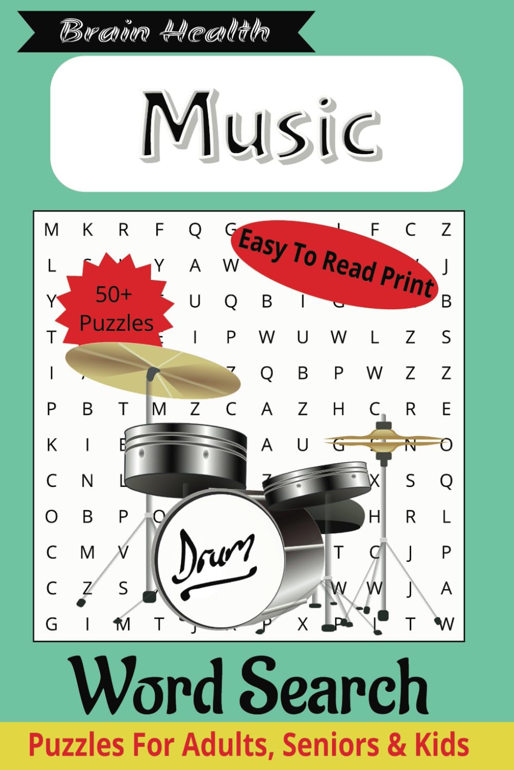 Music Word Search Puzzle Book: Word Searches with Easy to Read Print about, music, musical instruments, musical terms and more | 6x9 inches, 110 pages ... Gift for Vacations, Holidays and Free Times - 9924