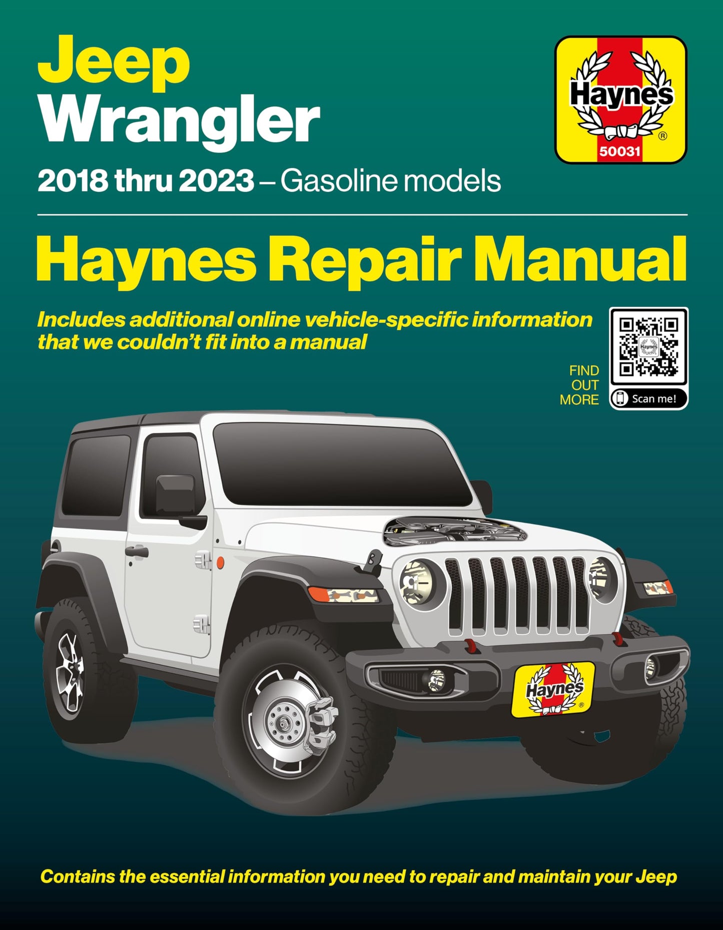 Haynes Jeep Wrangler JL (2018–2023) Repair Manual – Full‑Color DIY Guide for Gasoline Models (3.6 L) with Step‑by‑Step Instructions, Maintenance, Wiring Diagrams & Online Access - 1999