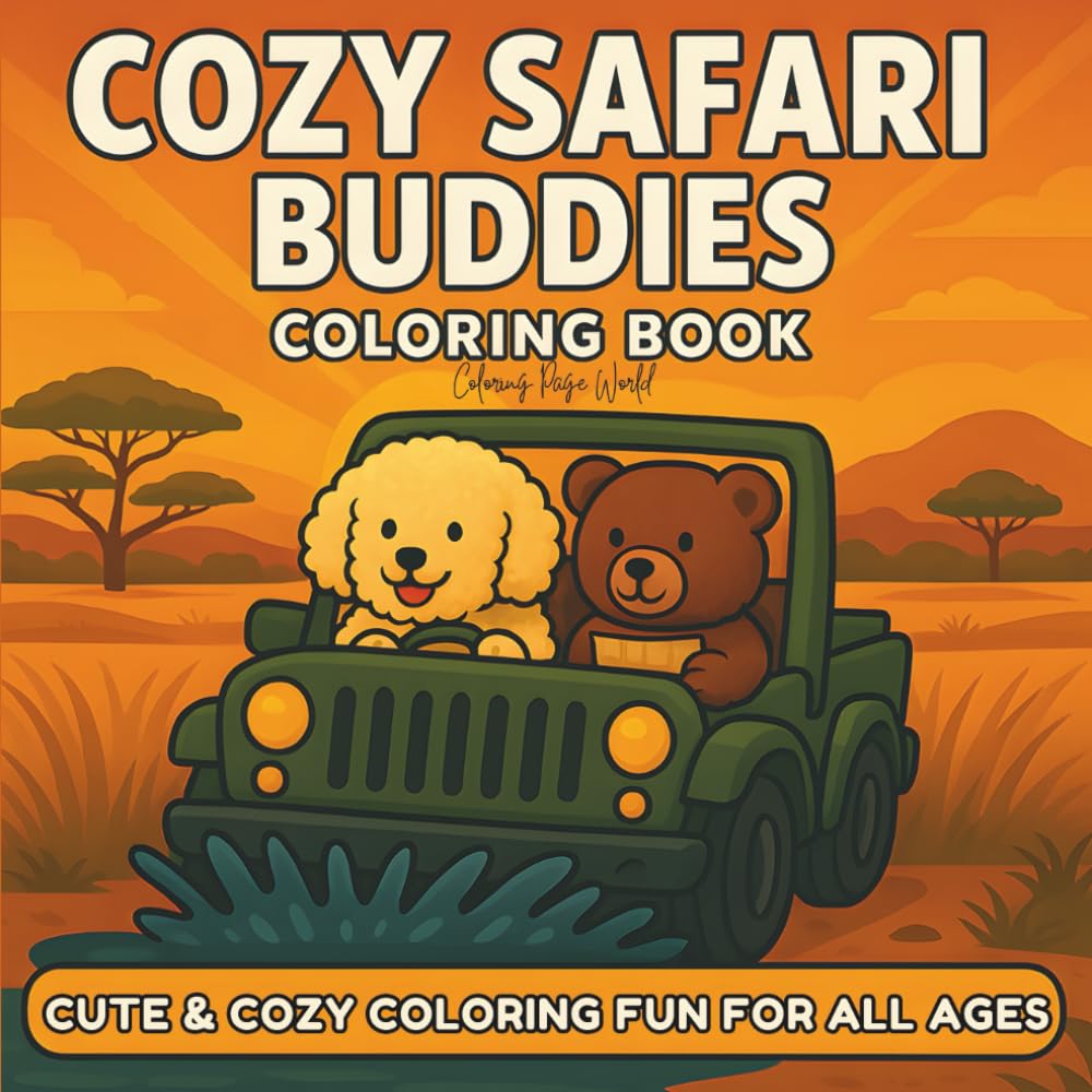Cozy Safari Buddies Coloring Book: Cute and Relaxing Safari Adventures with Adorable Animals and Friends for Fun and Stress Relief (Cute and Cozy Buddies Coloring Adventures) - 3035
