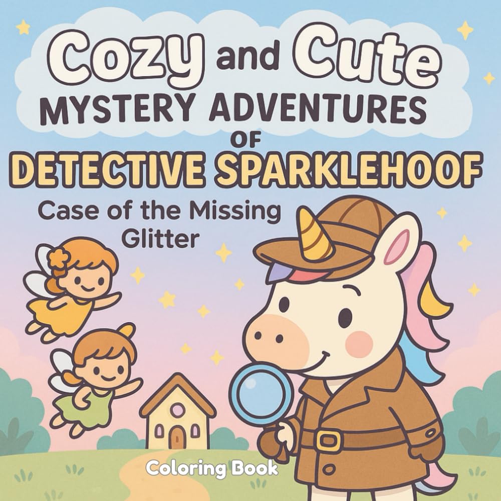 Cozy and Cute Mystery Adventures of Detective Sparklehoof Coloring Book: Case of the Missing Glitter - 3378
