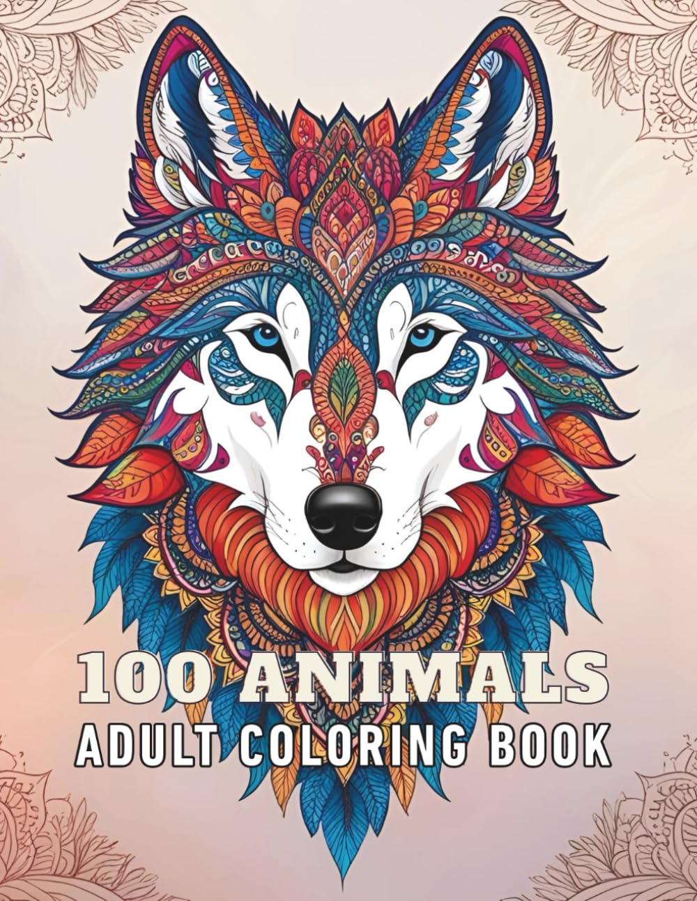100 animals adult coloring book: coloring book mandala
