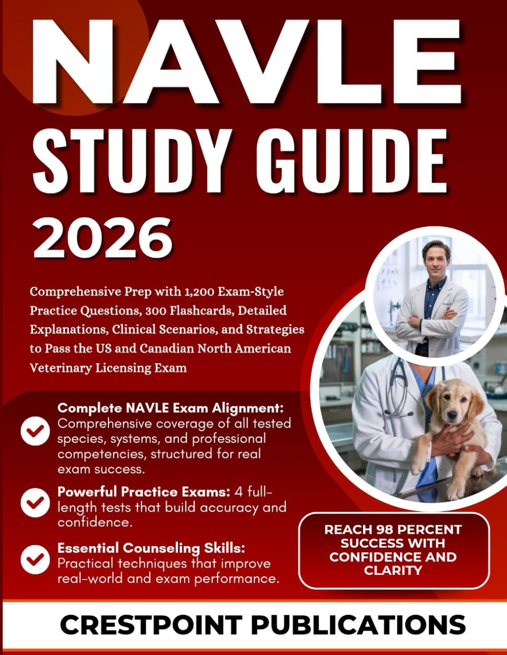 NAVLE STUDY GUIDE 2026: Comprehensive Prep with 1,200 Exam‑Style Practice Questions, 300 Flashcards, Detailed Explanations, Clinical Scenarios, and ... North American Veterinary Licensing Exam