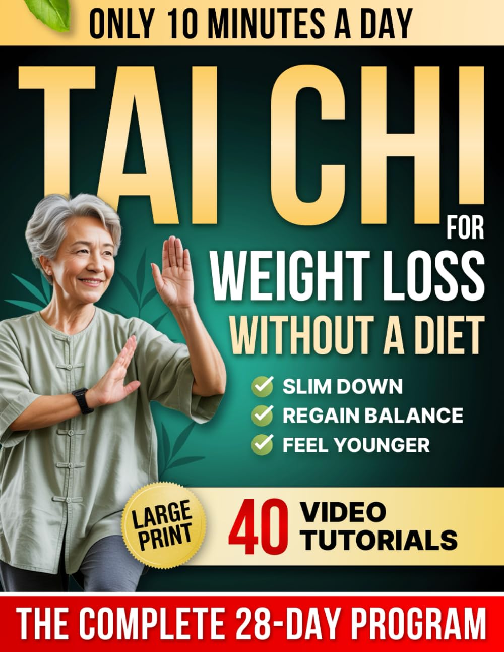 Tai Chi for Weight Loss: The No-Diet 28-Day Science-Backed Program to Slim Down, Regain Balance & Feel Younger With Gentle 10-Minute Daily Workouts | Perfect for Seniors & Beginners