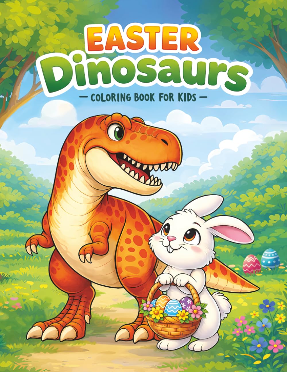 Easter Dinosaurs Coloring Book for Kids: Big, Easy, Spring Designs for Dino Fans Ages 4–8