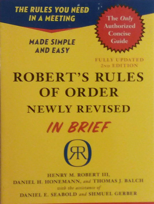 Robert's Rules of Order Newly Revised In Brief, 2nd edition (Roberts Rules of Order in Brief) - 6634
