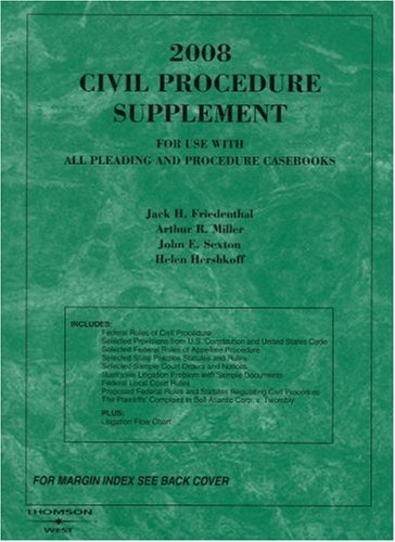 Civil Procedure Supplement 2008 (American Casebook Series)