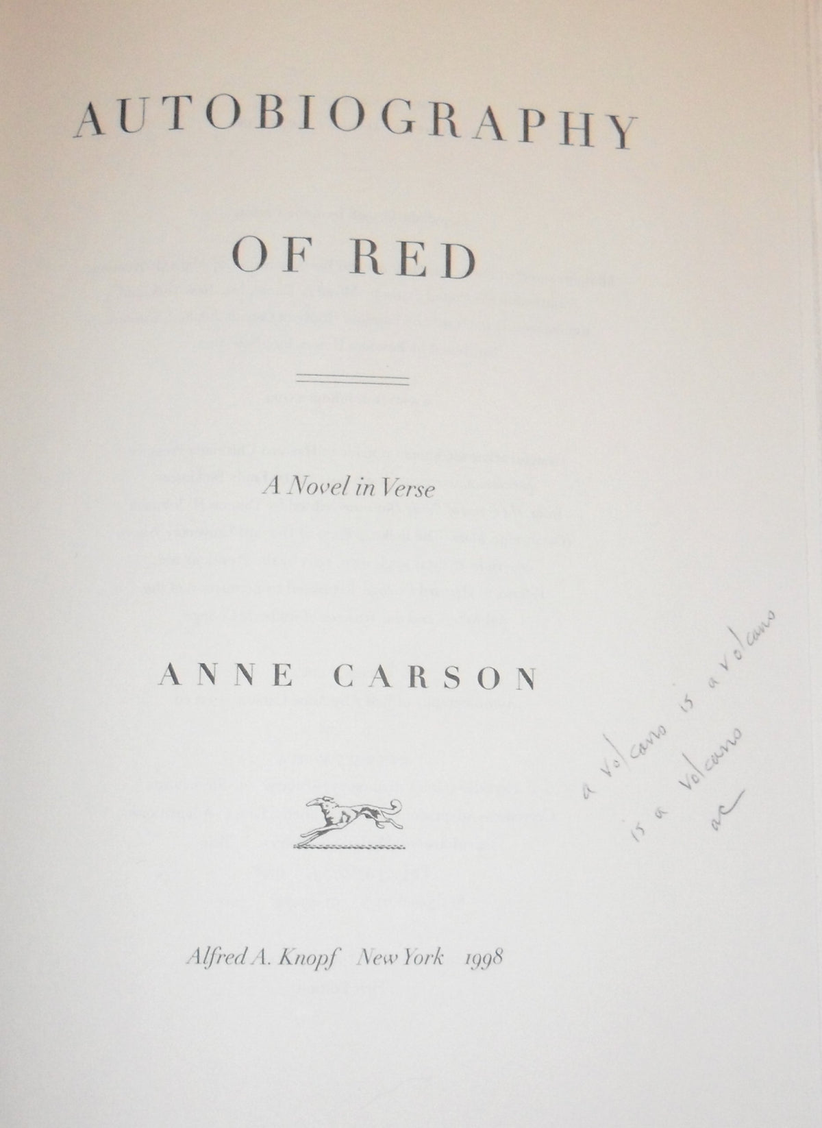 Autobiography of Red: A Novel in Verse