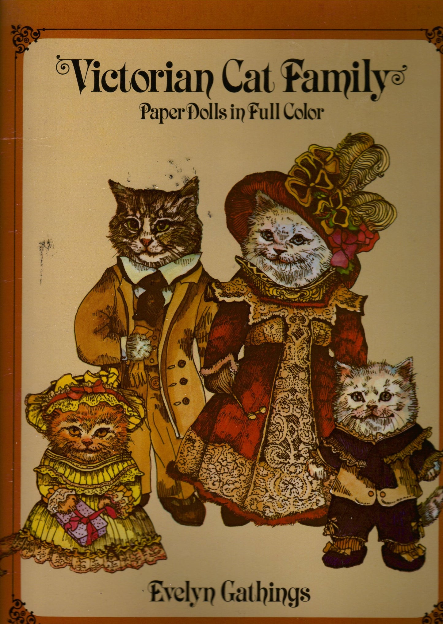 Victorian Cat Family Paper Dolls in Full Color