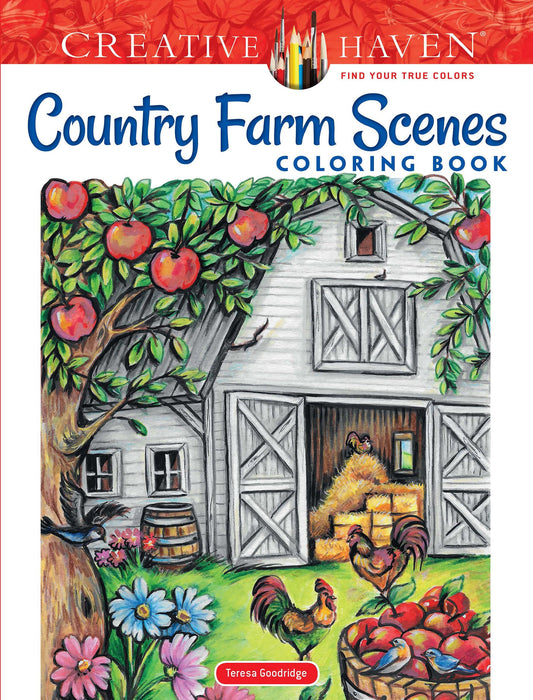 Creative Haven Country Farm Scenes Coloring Book: Relax & Find Your True Colors (Adult Coloring Books: In The Country) - 7954
