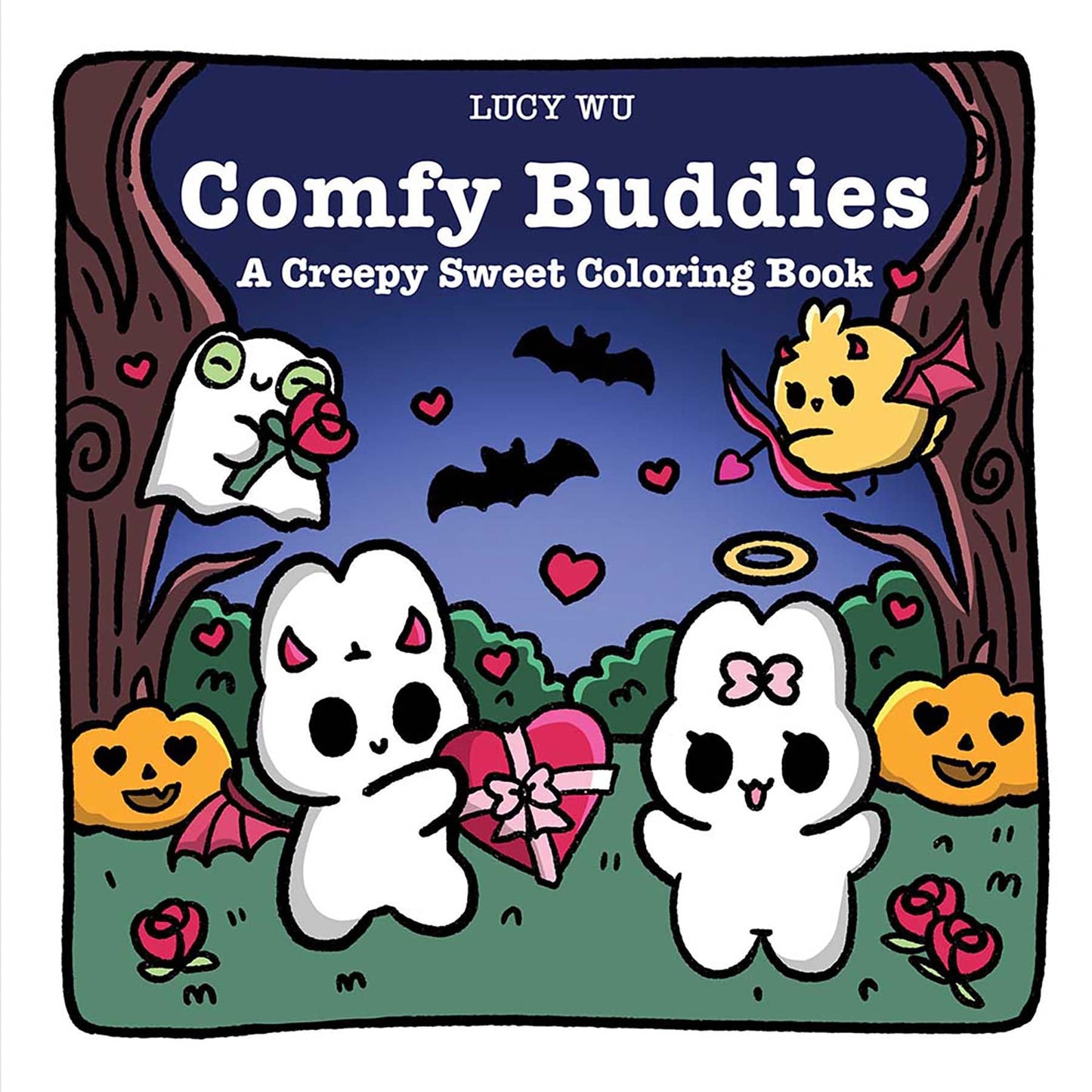 Comfy Buddies: A Creepy Sweet Coloring Book for Adults and Teens: A Cute Blend of Halloween and Valentine's Day...Valloween!