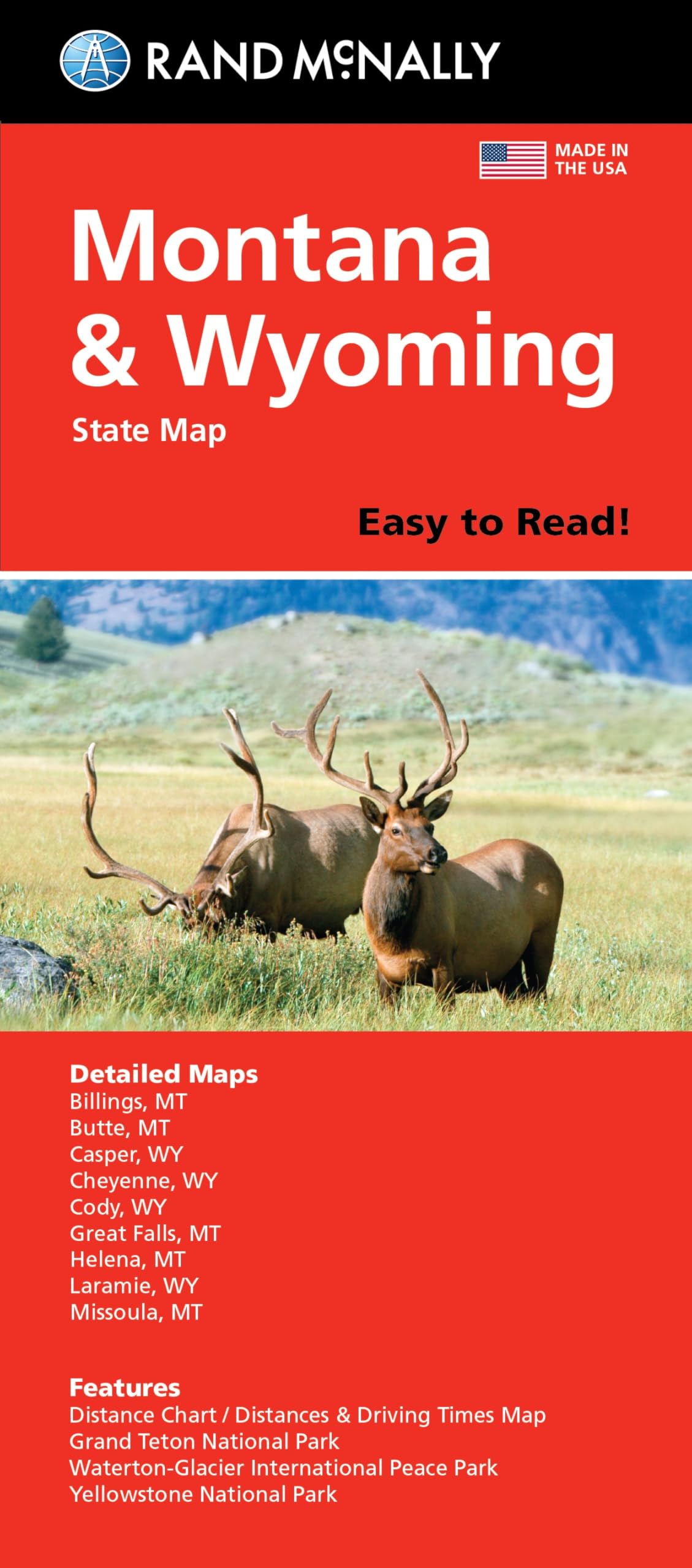 Rand McNally Easy To Read Folded Map: Montana & Wyoming State Map