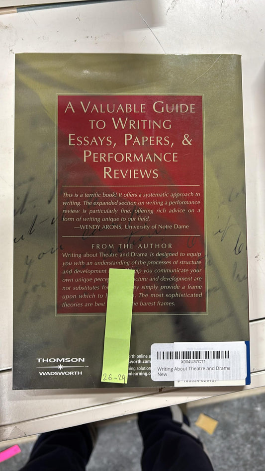 Writing About Theatre and Drama