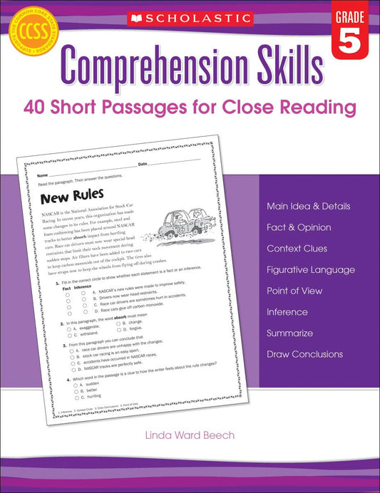 Comprehension Skills: Short Passages for Close Reading: Grade 5