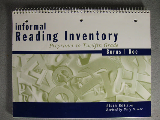 Informal Reading Inventory: Preprimer to Twelfth Grade, Sixth Edition - 4346