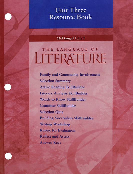 Language of Literature Resouce Book Unit 3, Grade 7 - 7542