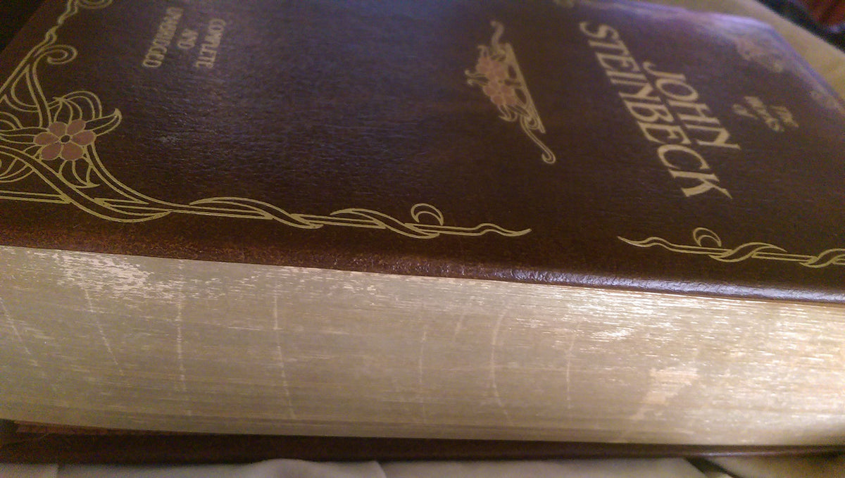 The Works of John Steinbeck Complete and Unabridged by John Steinbeck (1985) Leather Bound