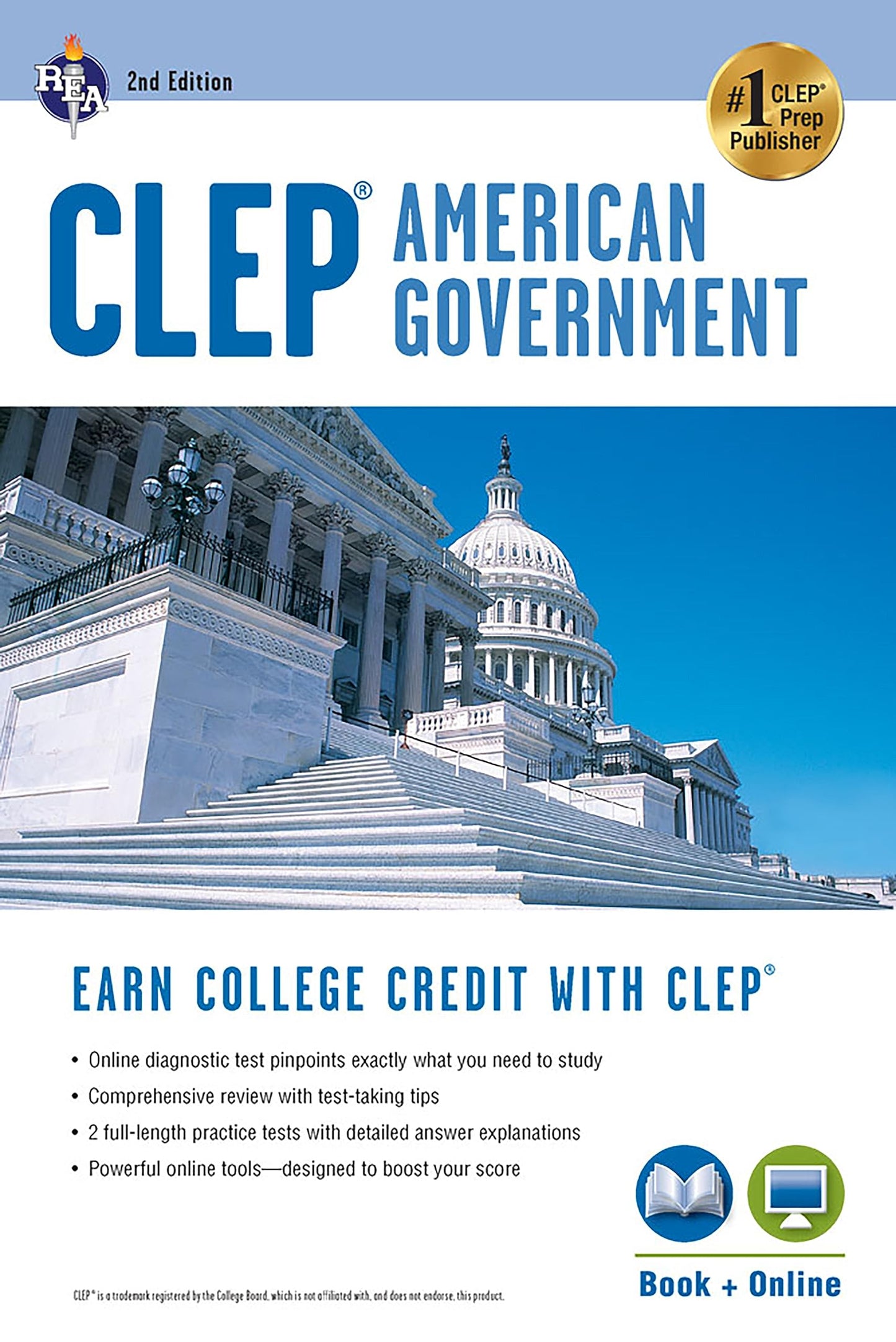 CLEP® American Government Book + Online (CLEP Test Preparation)