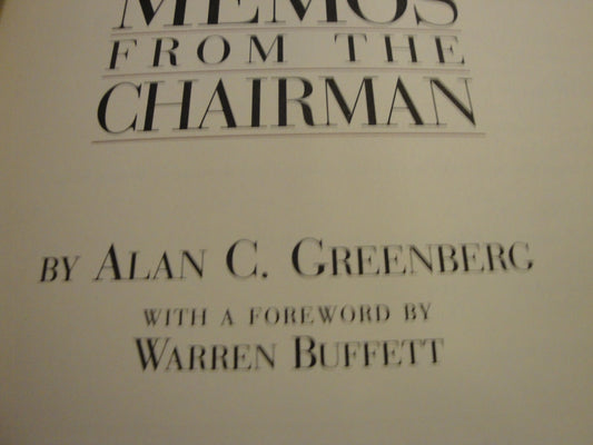 Memos from the Chairman