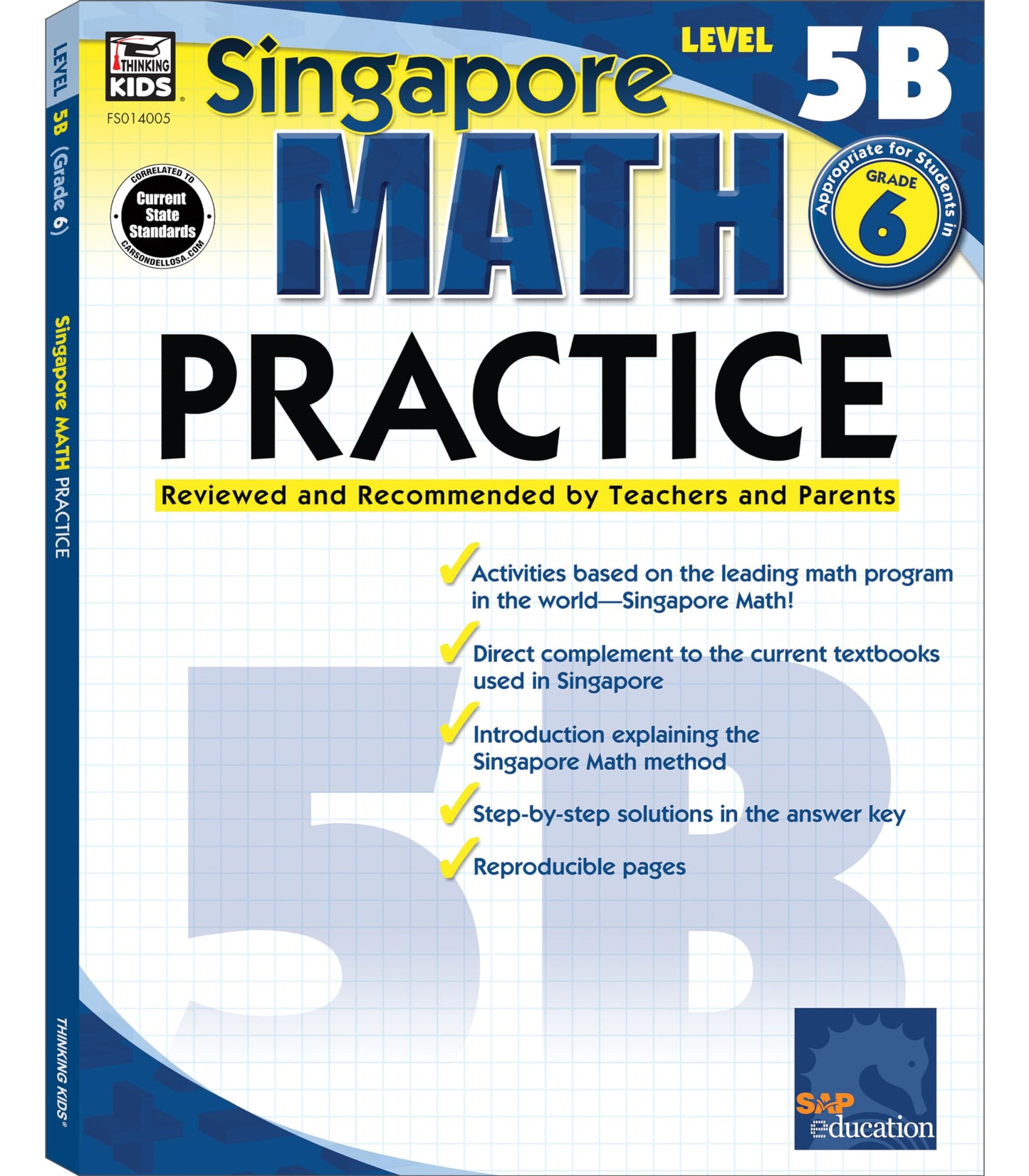 Singapore Math – Level 5B Math Practice Workbook for 6th Grade, Paperback, Ages 11–12 with Answer Key