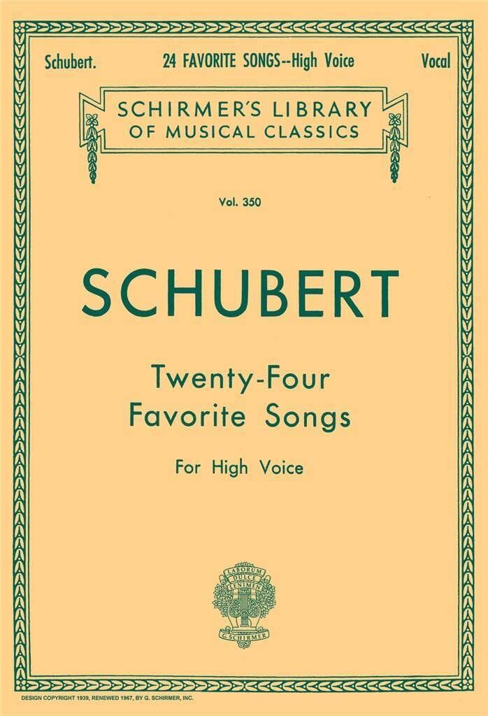 24 Favorite Songs: Schirmer Library of Classics Volume 350 High Voice