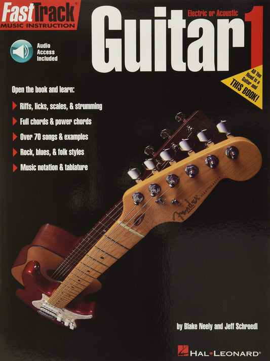 FastTrack Guitar Method Book 1 – Beginner Guitar Instruction for Electric and Acoustic with Online Audio (FastTrack Music Instruction) - 7902