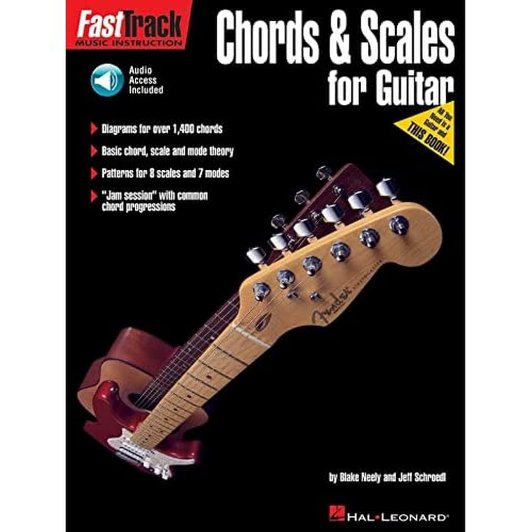 Chords & Scales for Guitar by Blake Neely with Online Audio | FastTrack Music Instruction Reference Book Featuring 1400 Plus Chords Voicings and Scale Patterns | Includes 20 Original Jam Session Songs