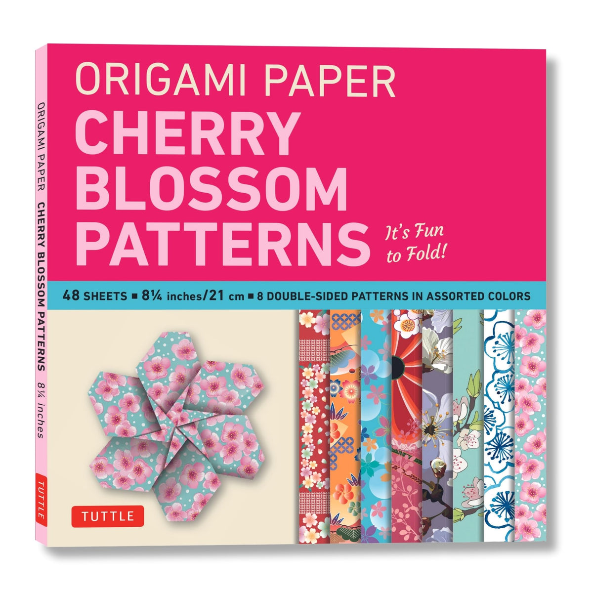 Origami Paper- Cherry Blossom Patterns Large 8 1/4" 48 sh: Tuttle Origami Paper: Double-Sided Origami Sheets Printed with 8 Different Patterns (Instructions for 5 Projects Included)