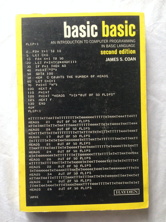 Basic BASIC: An introduction to computer programming in BASIC language (Hayden computer programming series) - 964