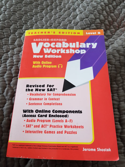 Vocabulary Workshop, Level D, Grade 9, Teacher's Edition - 6302