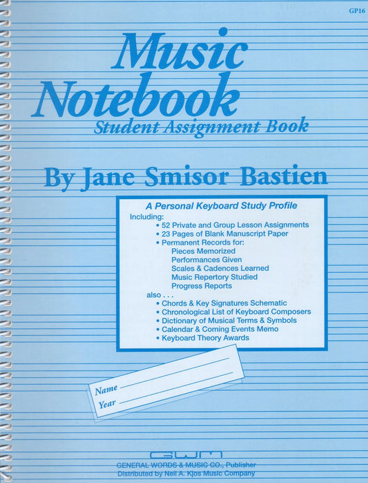 GP16 - Music Notebook Student Assignment Book - 9206