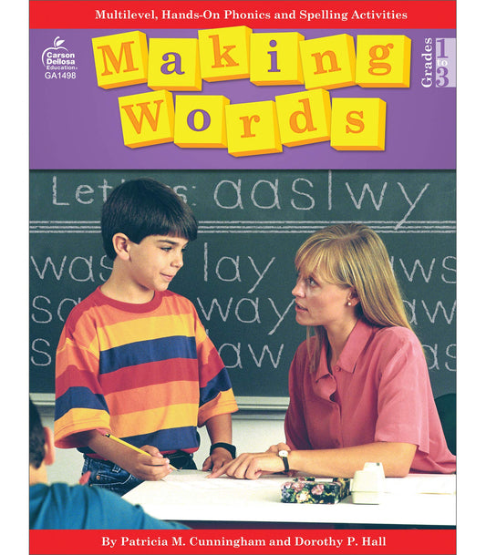 Carson Dellosa Making Words Grade 1-3 Phonics & Spelling Workbook, Compound Words, Rhymes, Blends and Digraphs Spelling & Phonics Activities With Letter Cards, 1st Grade, 2nd Grade, 3rd Grade Workbook - 6761