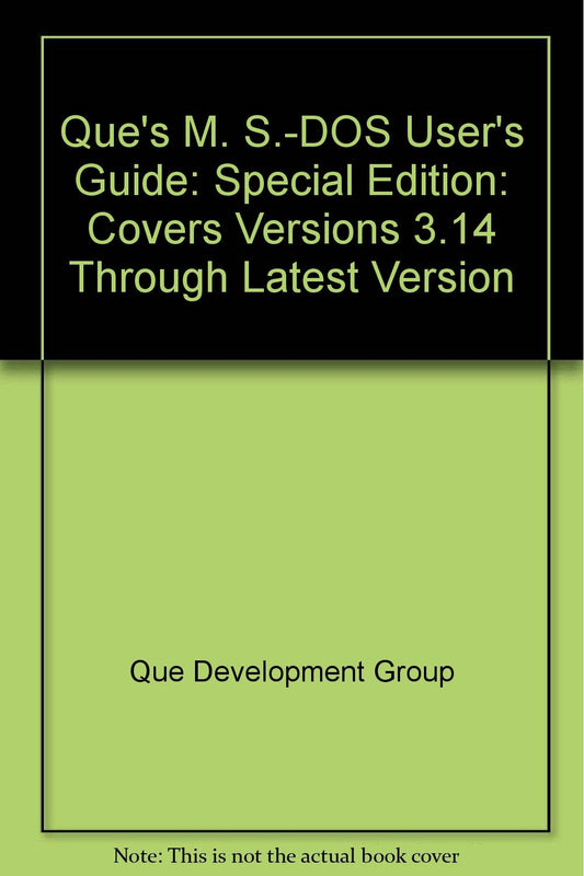 Que's MS-DOS 5 User's Guide