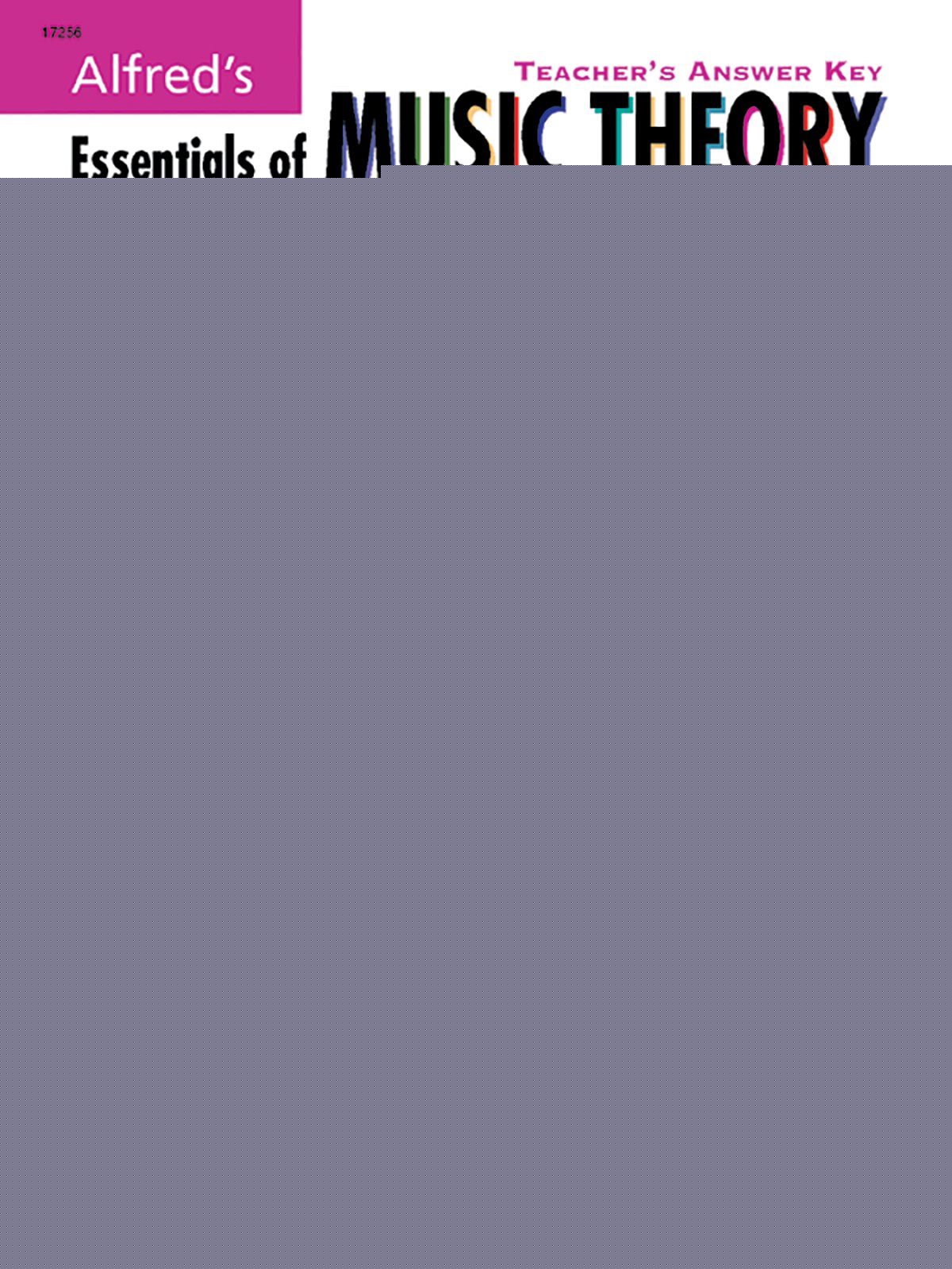 Alfred's Essentials of Music Theory: Teacher's Answer Key, Book & 2 CDs - 9950