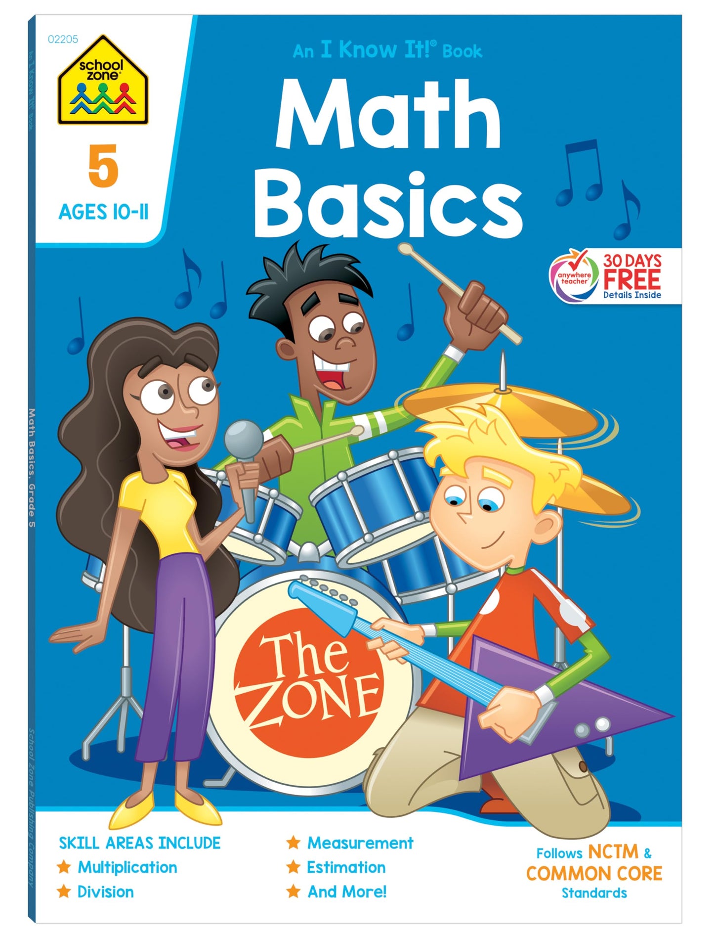School Zone Math Basics 5 Workbook: 64 Pages, 5th Grade, Division, Order of Operations, Multiplication, Measurements, Ages 10-11 (I Know It! Book Series)