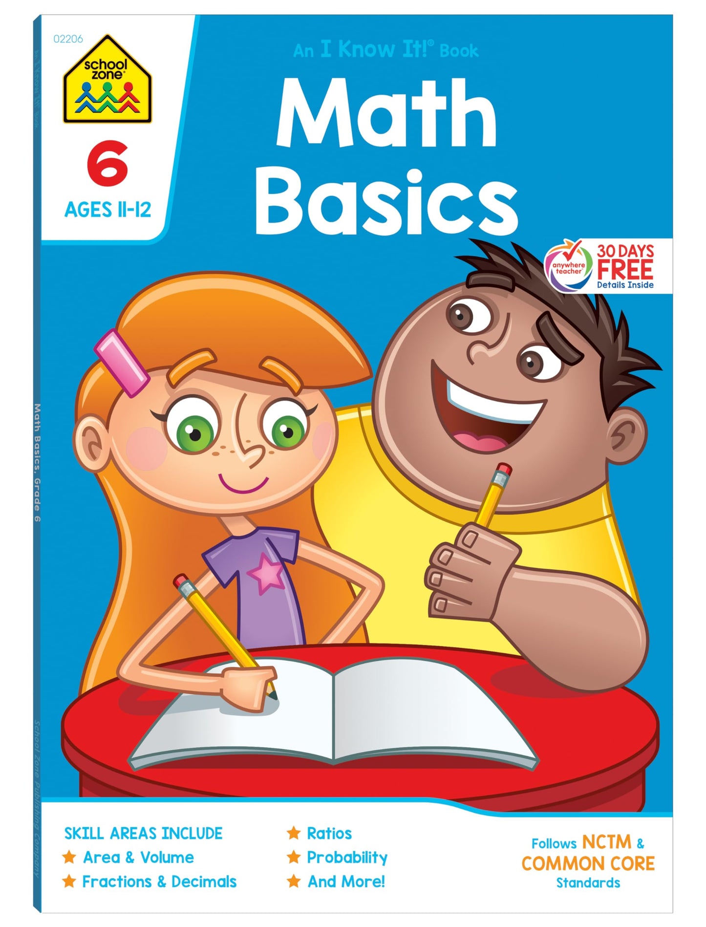 School Zone Math Basics 6 Workbook: 64 Pages, 6th Grade, Powers & Exponents, Order of Operations, Fractions, Estimating, Ages 11-12 (I Know It! Book Series)