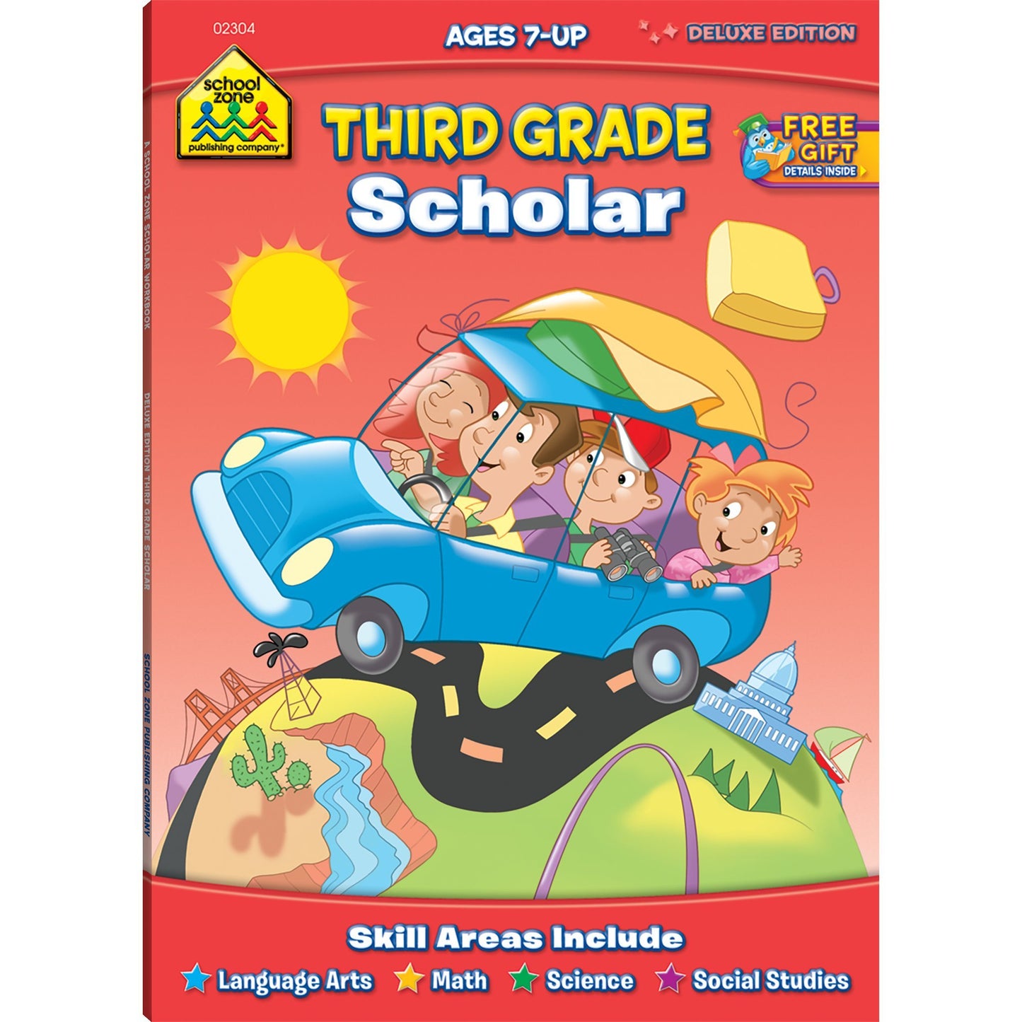 School Zone Third Grade Scholar Workbook: 64 Pages, 3rd Grade, Parts of Speech, Punctuation, Writing, Math, Addition & Subtraction, Social Studies, Science, Ages 7+ - 1408