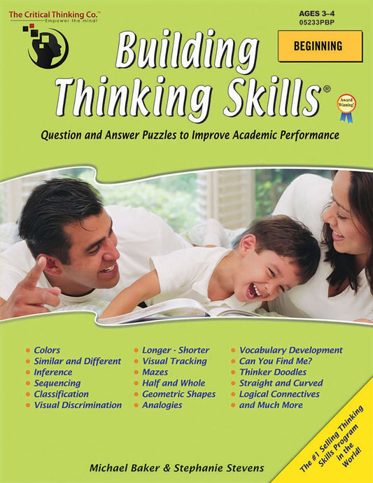Building Thinking Skills Beginning 1 Workbook, Question & Answer Puzzles to Improve Academic Performance (Ages 3-4) - 9686