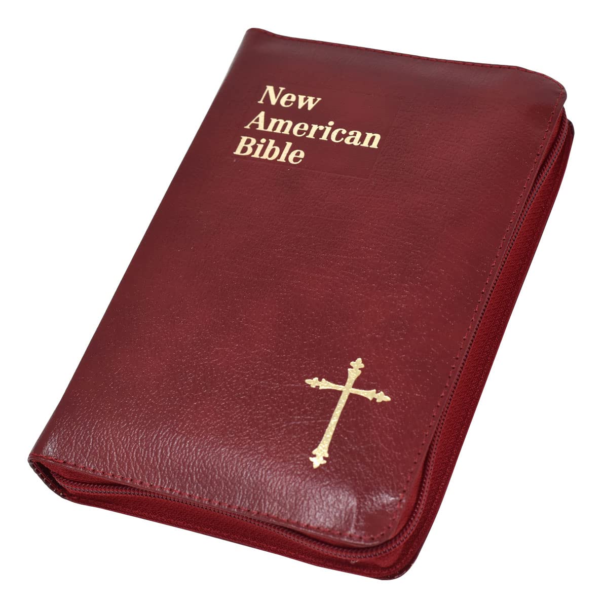 New American Bible: St Joseph Edition Burgundy Bonded Leather With a Zipper Close - 5451